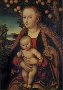 Lucas Cranach the Elder THe Virgin and Child under the Apple-tree oil on canvas